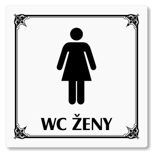 WC ženy, 100x100mm, bílá, Nebraska
